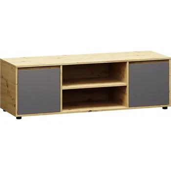 Televizní stolek TV stolek Norman TV-E-2D - šedá grafit / dub wotan