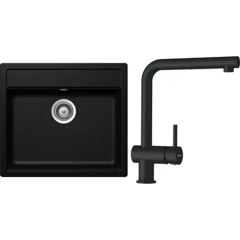 Granitový dřez Set Schock S10-2 (dřez Mono N-100 Magma + baterie Epos.120 Magma)