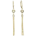 MINET Pozlacené řetízkové stříbrné visací náušnice s kuličkami JMAS0315GE00