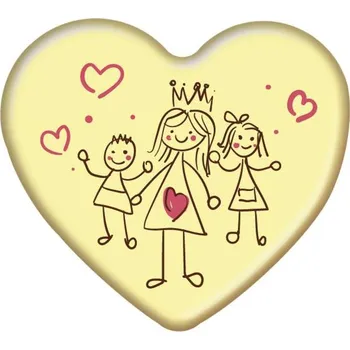 Jedlá dekorace na dort Dortisimo Čokoládová dekorace Srdíčko Maminka (6 ks)