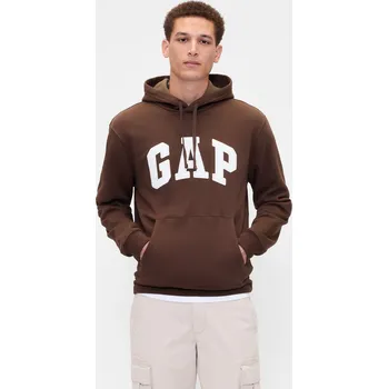 Pánská móda Pánská mikina GAP V-HERITAGE LOGO S Hnědá, Bílá