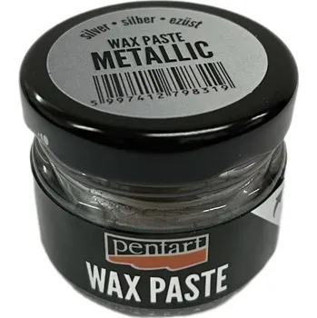 Speciální výtvarná barva pentart Vosková pasta metalická stříbrná 20ml