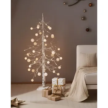 Vánoční stromek Beliani Vánoční stromek 122 cm bílá