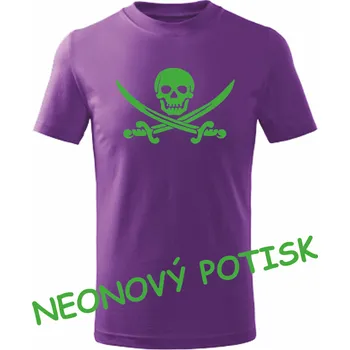 Chlapecké tričko ON-DESIGN Dětské tričko s PIRÁTEM Velikost: 134 cm/8 let, Barva: fialová