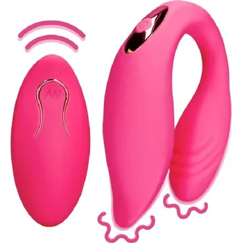 Vibrátor Shots Loveline Couple Toy with Remote Control Wild Strawberry silikonový s dálkovým ovládáním