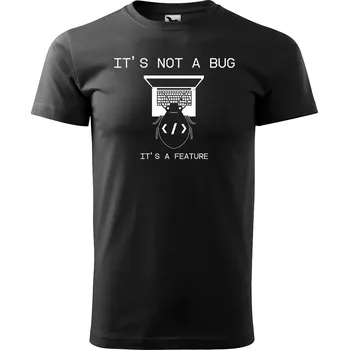 Pánské tričko Sablio Tričko s potiskem It's a feature - černé 5XL