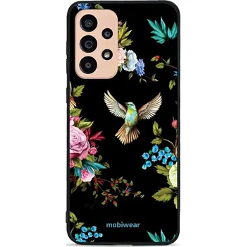 Telefonní příslušenství Lesklý kryt Mobiwear Glossy - Samsung Galaxy A33 5G - G041G - Ptáček a květy (Prémiové lesklé pouzdro, obal, kryt Mobiwear Glossy na mobil Samsung Galaxy A33 5G - G041G - Ptáček a květy, materiál Plast + TPU silikon - krytí po všech stranách, neošoupateln