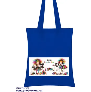 Taška s potiskem Textilní taška, Jsem švadlenka, 41x37cm, mix barev, 1 kus Vyberte si barvu ZDE:: modrá