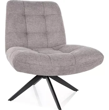 Křeslo Otočné čalouněné křeslo MANDISA - světle šedé / černé