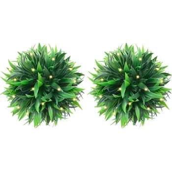 Bytová dekorace vidaXL Umělé buxus koule s LED světly 2 ks zelené 30 cm