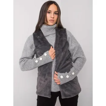 Dámská vesta Dámská vesta kožešinová LOXXLEY grafitová