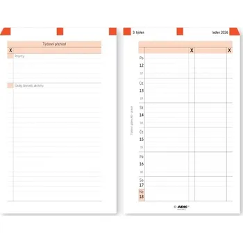 Diář ADK týdenní plán A6 levý, 53 listů