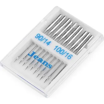 Strojové jehly Jeans sdružené 90; 100 Arka - nikl