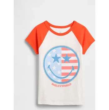 Dívčí tričko GAP Dívčí Dětské tričko Gap × SmileyWorld® Americana 781890-00 Velikost: XL Tričko zdarma při nákupu nad 3000,-!