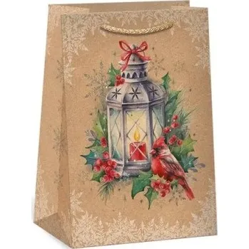 Dárková taška Vánoční dárková taška NATUR - 13 x 18 cm - 0824-0094
