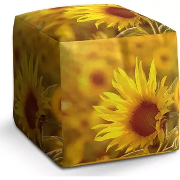 Taburet Sablio Taburet Cube Slunečnice 3: 40x40x40 cm