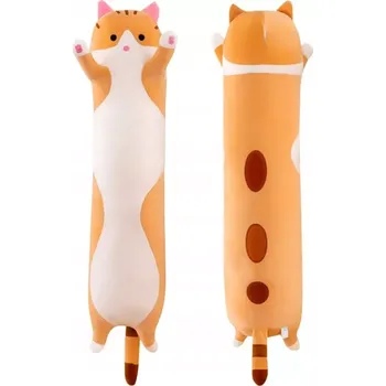 plyšák Plyšový polštář dlouhá kočka béžová / Vytváří úsměv, Délka 110 cm