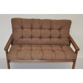 Podsedák Polstr na zahradní lavici - látka hnědý melír