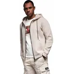 Pánská rozepínací mikina zip, s kapucí, písková Ombre , OM-SSZP-0213 V6, vel. S