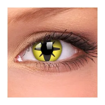 Kontaktní čočky barevné čočky CRAZY yellow flower (2 čočky tříměsíční)