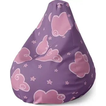 Sedací pytel Sablio Sedací vak Pear Růžové obláčky - 70 x 95 x 15 cm