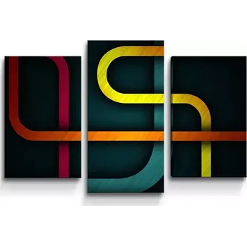 Obraz Sablio Obraz - 3-dílný Barevné klikyháky - 75x50 cm