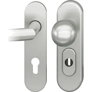 Dveřní kování FSB 73 7377 bezpečnostní kování, klika/koule, 2. bezp. třída Eloxovaný hliník, Se štítkem