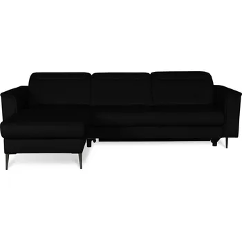 Sedací souprava Levý rohový gauč Santini s funkcí spaní typu delfín, nastavitelnými záhlavníky a úložným prostorem - Vero monolith 97 245x81 cm