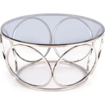 Obývací pokoj Konferenční stolek Venus do obývacího pokoje kouřové sklo-stříbrný - Halmar Kouřené sklo / Stříbrná 80x44 cm