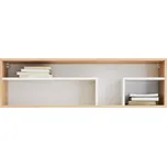 Moderní závěsná police do studentského pokoje Pixel - Meblar Dub Piškotový / Bílá Lux / Šedá 105x30 cm