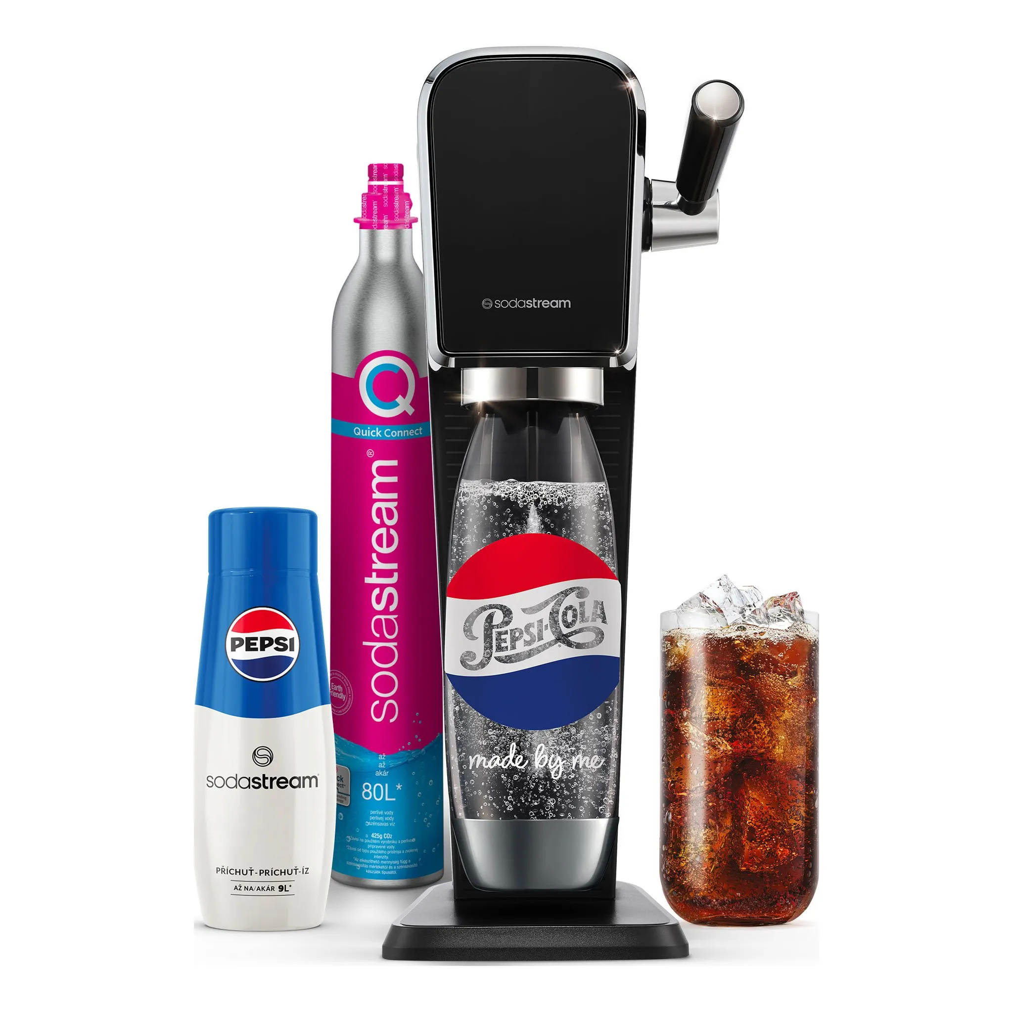 Fotografie 1 - Výrobník sody SodaStream Art černý Made By Me Pepsi Megapack
