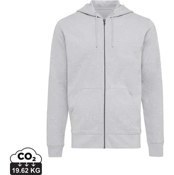 Pánská mikina Mikina na zip s kapucí Iqoniq Abisko z recykl. bavlny - Heather Grey / XXS