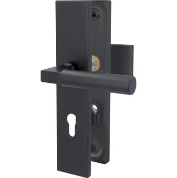 Dveřní kování Südmetall Sicura Alaska Square, černá , bezpečnostní kování klika / klika, 72 mm