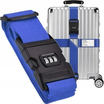 BEZPEČNOSTNÍ POPRUH NA KUFR S KÓDOVÝM ZÁMKEM - MODRÝ