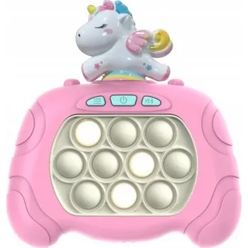 POP IT DOVEDNOSTNÍ HRA ELEKTRONICKÁ POP IT HRA JEDNOROŽEC V POHYBU RŮŽOVÁ KONZOLE