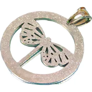 Přívěsek Přívěsek s motýlem v kruhu, stříbrná barva, elegantní design pro každou příležitost, kód produktu 7PP9965