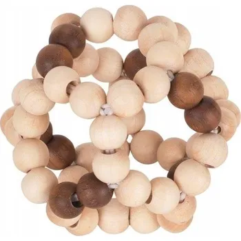 Hračka pro kojence GOKI Dřevěné chrastítko Flexibilní Koule Míček Prostorový NATURE