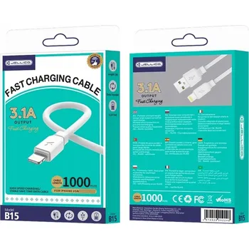 Datový kabel Kabel Jellico USB - Apple Lightning 1 m bílý