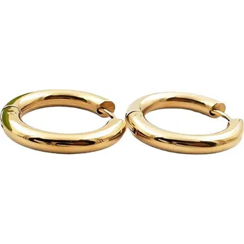 Náušnice Náušnice PVD s průměrem 22 mm a šířkou 4 mm, elegantní a moderní design.