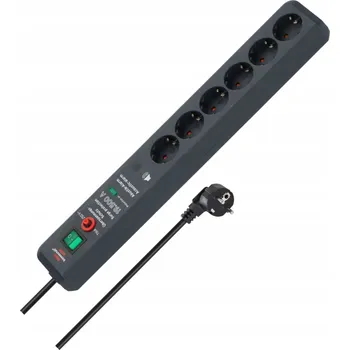 Přepěťová ochrana Brennenstuhl Secure-Tec přepěťová ochrana, 6 zásuvek, 3 m, černá