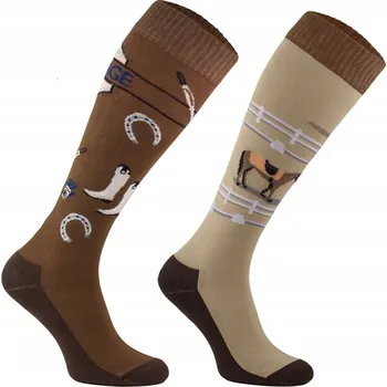 Dámské ponožky Jezdecké Ponožky Comodo SJBW/24, vel. 31-34, hnědo-béžové