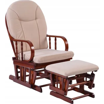 Křeslo Houpací křeslo s podnožkou Talman - ořech / béžové