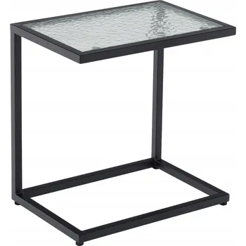 Konferenční stolek KONDELA Selko 45x30x46 cm sklo ocel černá