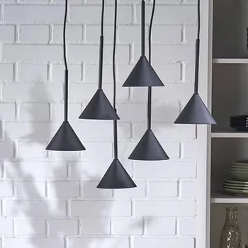 TK Lighting Závěsné světlo Cono Mini, 6 žárovek, černé, E27 černá 6 x 15 W LED - Doprava zdarma