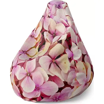 Sedací pytel Sablio Sedací vak Pear Růžové květy - 70 x 95 x 15 cm