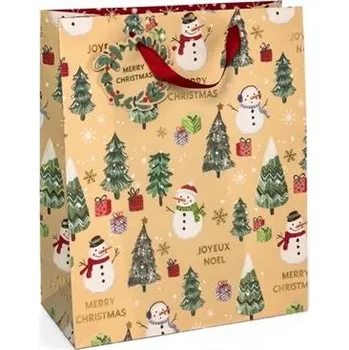 Dárková taška Galeria Papieru Dárková taška - L, 32 x 26 cm, sněhulák, 5 ks