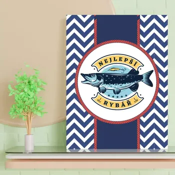 Plechová cedule Sablio Dárková cedulka Nejlepší rybář: 30x40 cm