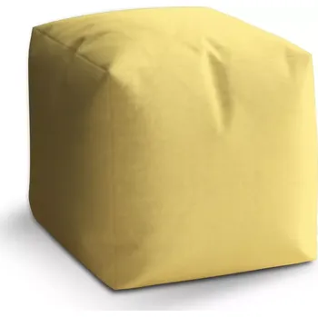 Taburet Sablio Taburet Cube Světle žlutá: 40x40x40 cm