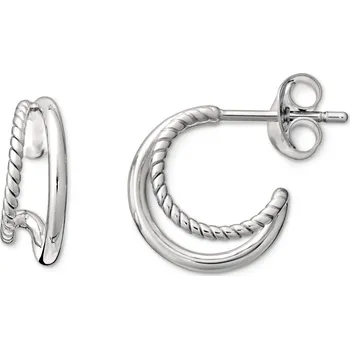 Náušnice 652286 - Tchibo - Dvojité kreolky - barva: stříbrná
