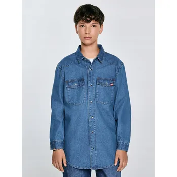 Chlapecká košile BIG STAR CHLAPECKÁ DŽÍNOVÁ KOŠILE MODRÁ WESTERN 121 152